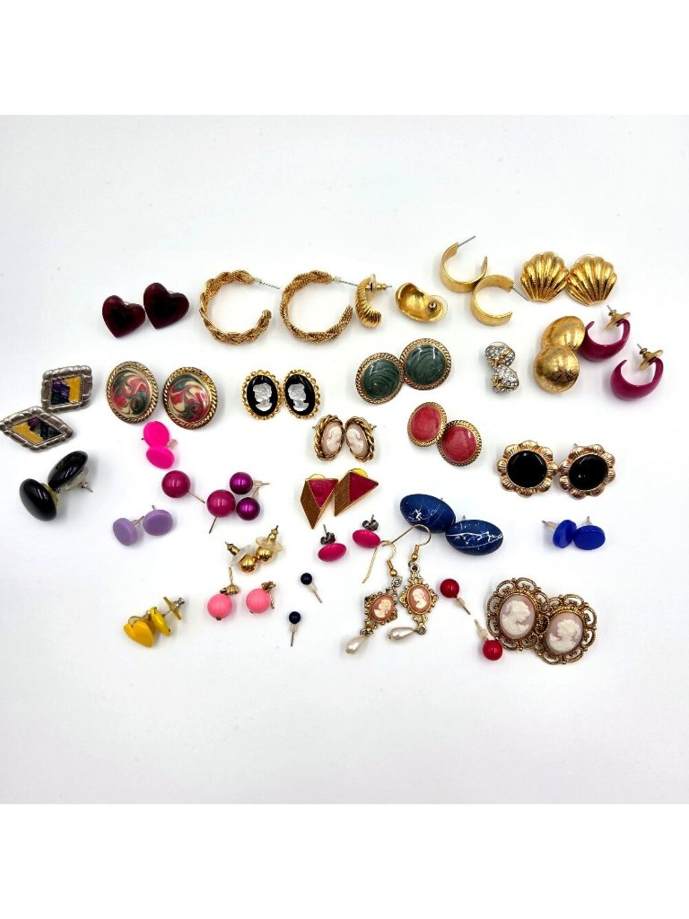 Vintage Earrings Lot 31 Pairs Costume Jewelry Pierced Ears Read